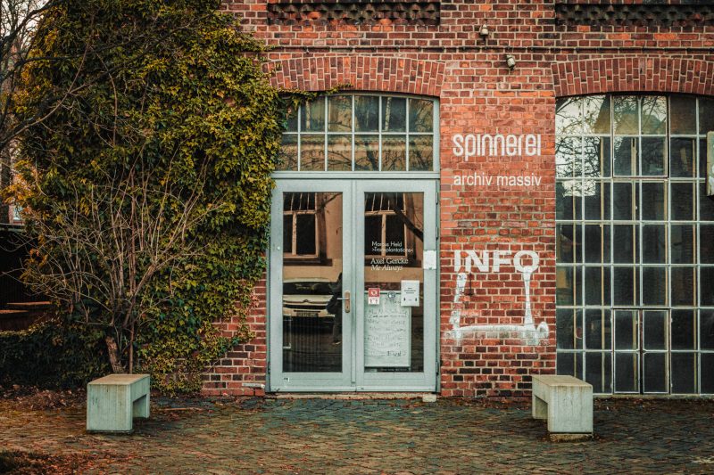 Historic brick façade of the Spinnerei—now a creative hub for art, culture, and exhibitions.